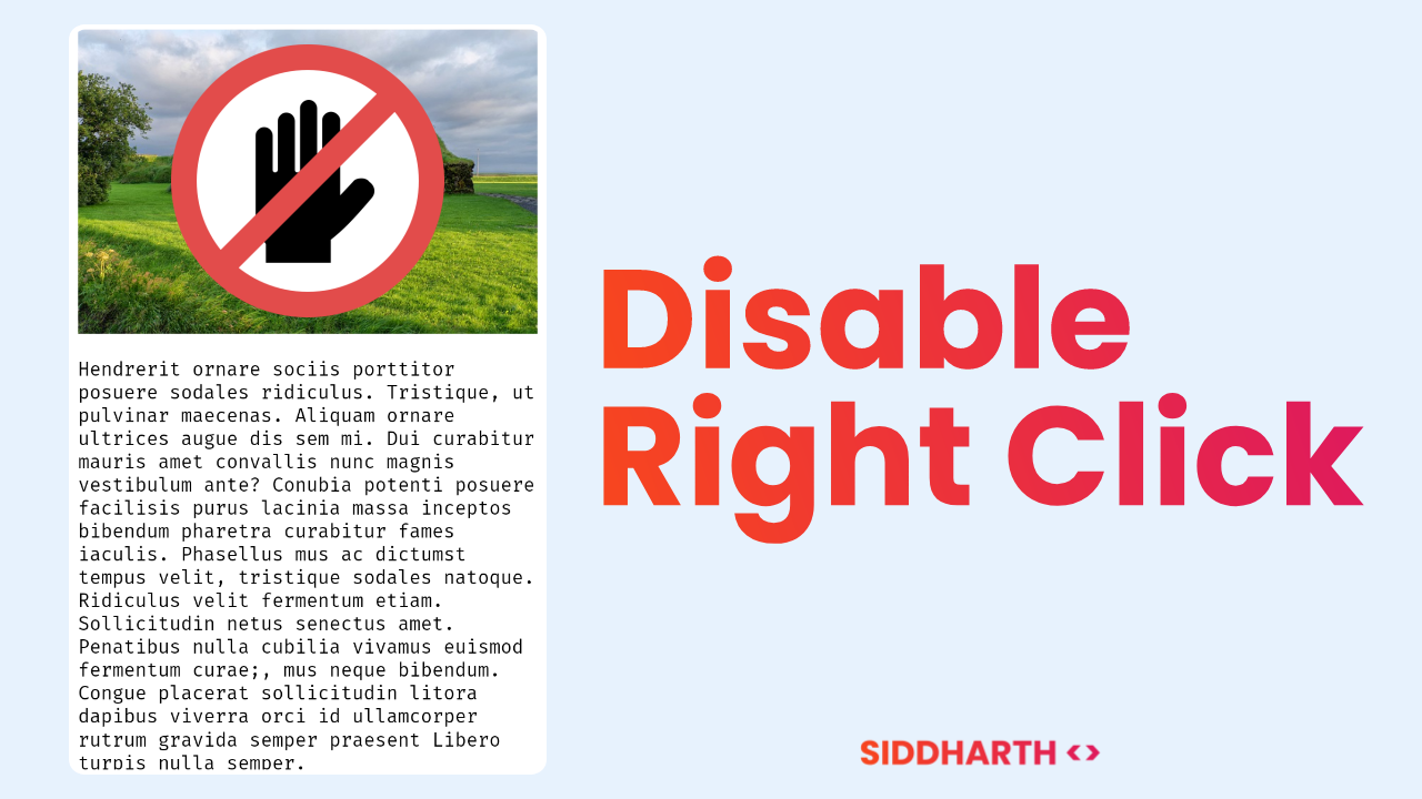 Disable Right Click