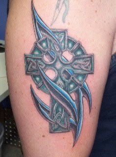 Celtic Cross Tribal Tattoo
