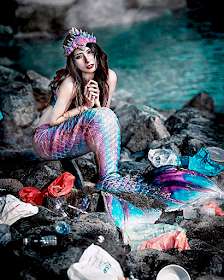 A photoshoot Karyn did in her mermaid get-up to raise awareness on plastic waste.