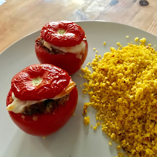 recette, healthy, tomates farcies, végétarien, quorn, mozzarella, diet