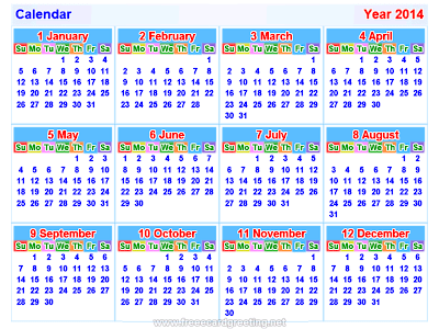 Kalender Tahun 2014