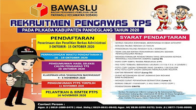 Pengumuman Rekrutmen Pengawas TPS Dalam Pilkada Tahun  Pengumuman Rekrutmen Pengawas TPS Dalam Pilkada Tahun 2020