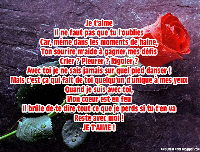 poème d'amour chérie