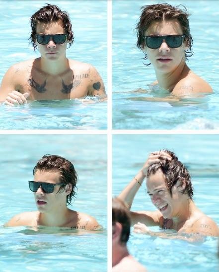 Harry Styles One Direction in Pool