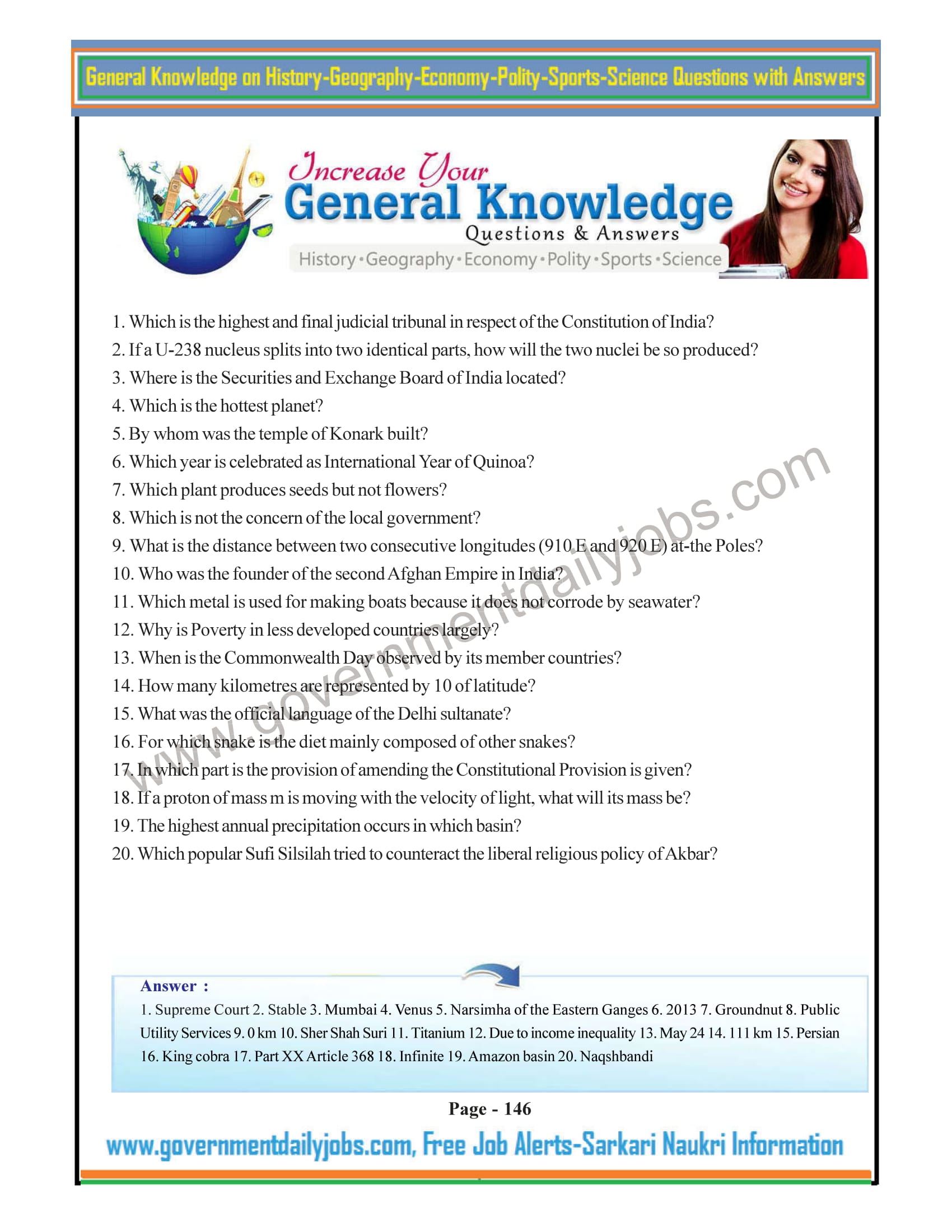 General Knowledge Question Paper