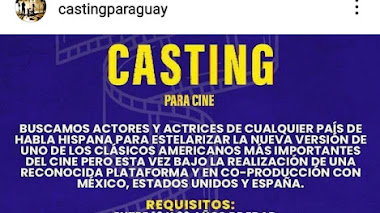 CASTING en PARAGUAY: Se buscan ACTORES y ACTRICES de cualquier país de habla hispana para CINE entre 18 y 26 años de edad