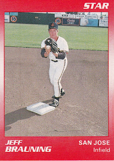 Jeff Brauning 1990 San Jose Giants card