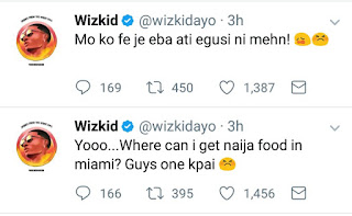 Wizkid eats naija food in miami