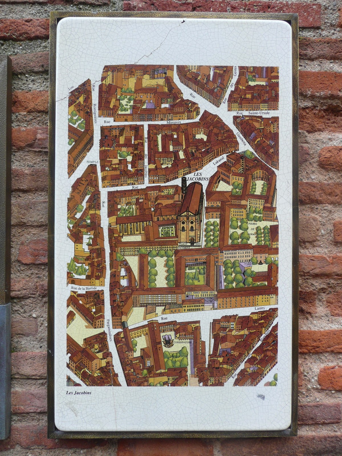 Mapa explicativo del centro urbano de Toulouse