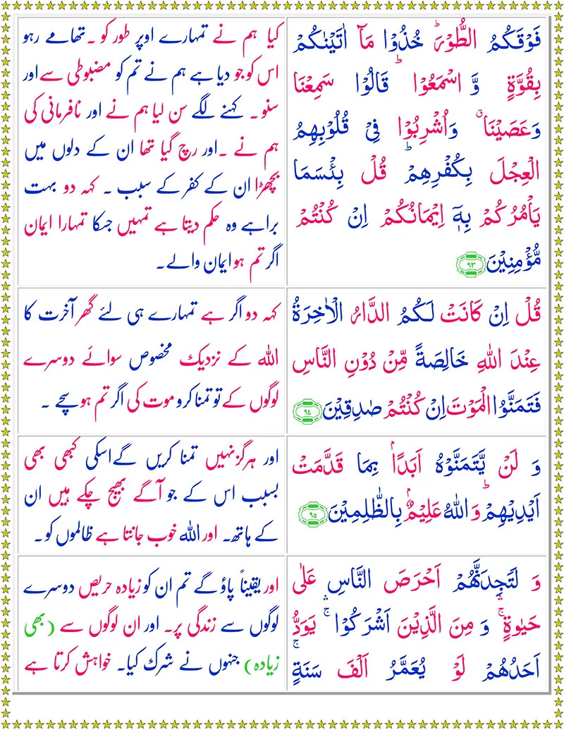 Surah Al Baqarah with Urdu Translation Page 2,Surah Al Baqarah  with Urdu Translation,Quran with Urdu Translation,Quran,