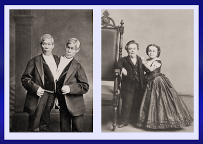 Cheng and Ang, the "Siamese Twins," and General and Mrs. Tom Thumb.