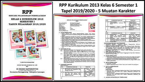 Rpp Kurikulum 2013 Kelas 6 Semester 1 Tapel 2019 2020 5 Muatan Karakter Guru Literasi