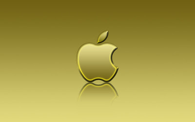 wallpaper computer macs - yellow apple icon