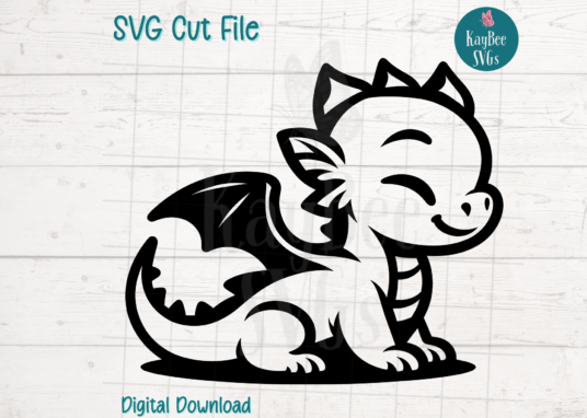 Cute Baby Dragon SVG Cut File