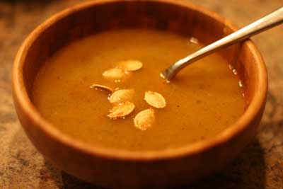 Pumpkin Soup with pumpkin seeds