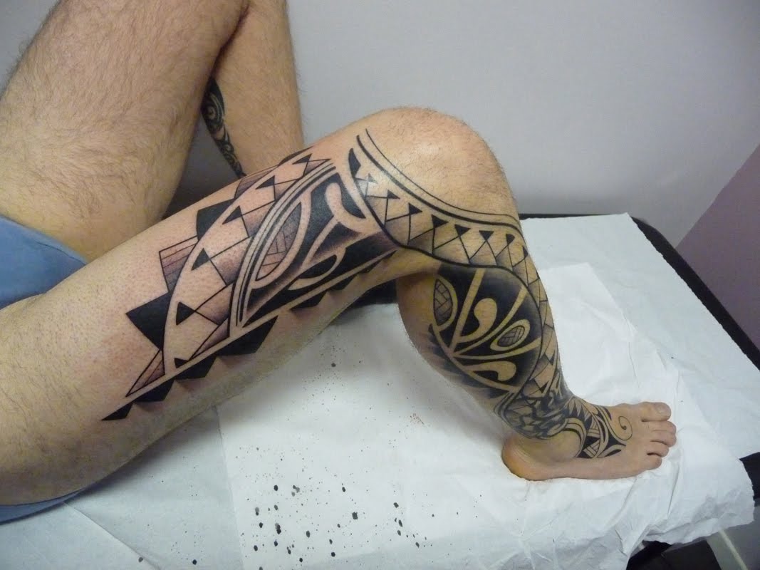 polynesian Tattoo Jambe