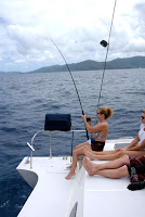 Fishing on Sail Dive BVI trimaran PROMENADE - Contact ParadiseConnections.com