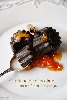 Capricho de chocolate con confitura de naranja