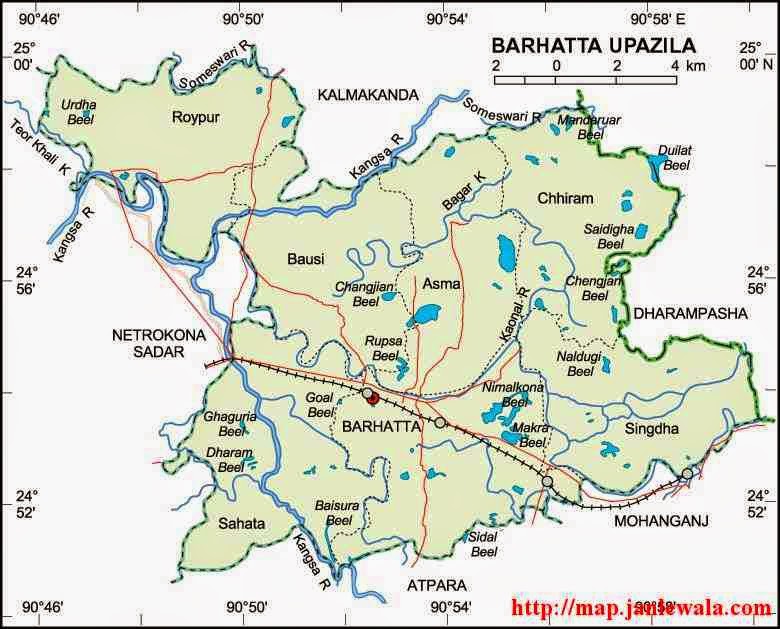 barhatta upazila map of bangladesh