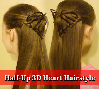 Half-Up 3D Heart Hairstyle, Valentine's Day Hairstyles