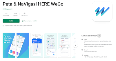 Aplikasi HERE WeGo Info Jalur Mudik Lebaran Akurat dan Paling Recommended