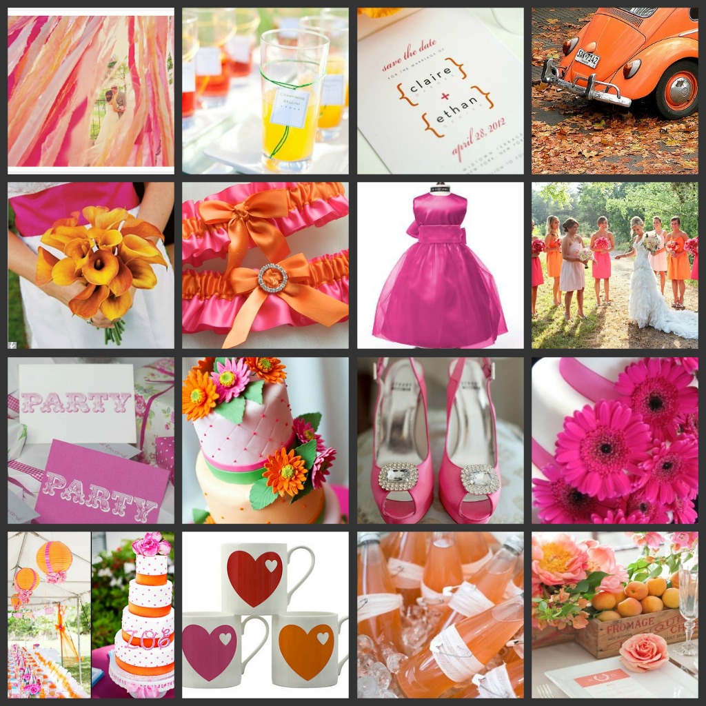 pink rose wedding cake Colour Inspiration - Pink & Orange