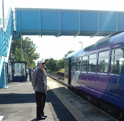 A Saturday train from Sheffield to Cleethorpes calling at the railway station in Brigg
