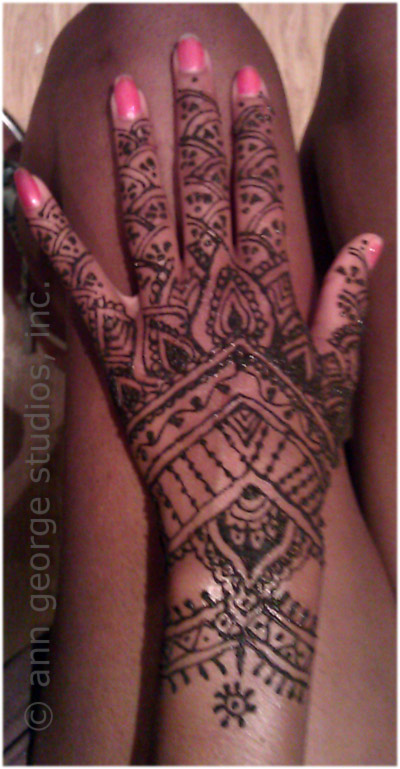 This is a photo of a traditional henna pattern