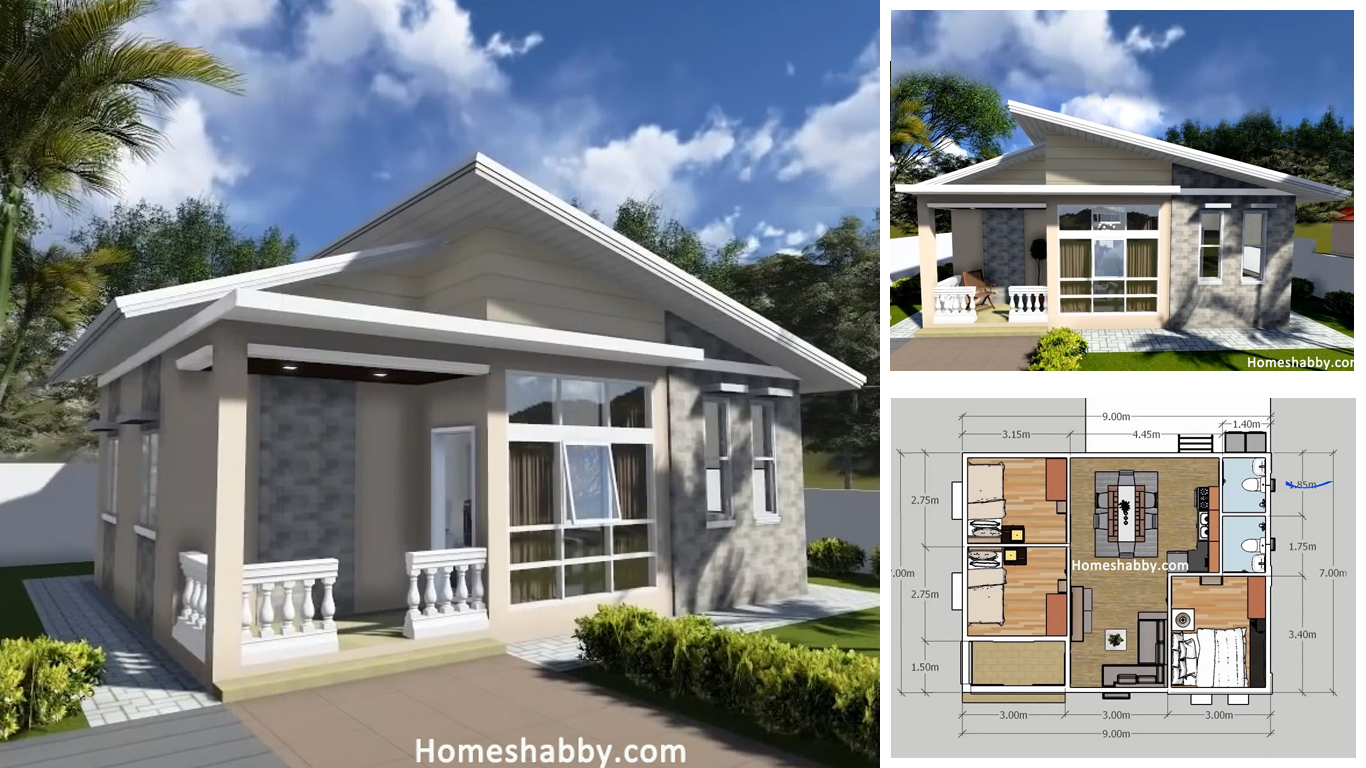 Desain Dan Denah Rumah Minimalis Ukuran 9 X 7 M Dengan 3 Kamar Tidur Tampil Lebih Menawan Homeshabbycom Design Home Plans