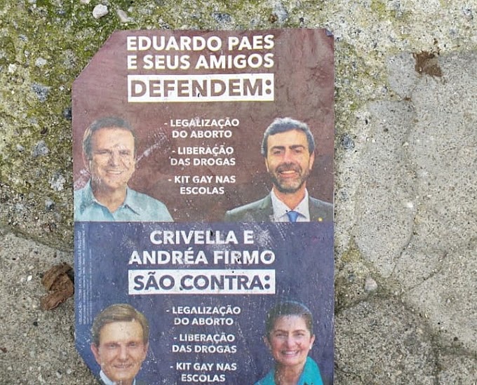 Crivella distribui panfletos com fake news sobre Paes, PSOL e "kit gay" em campanha