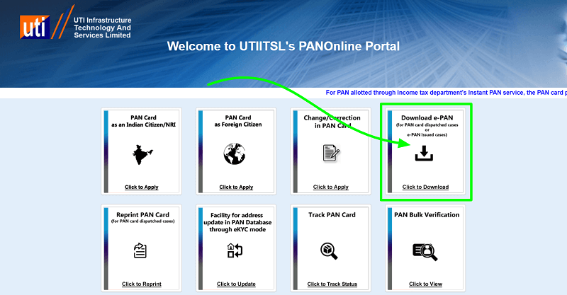 UTIITSL-PAN-Online-Services-Portal