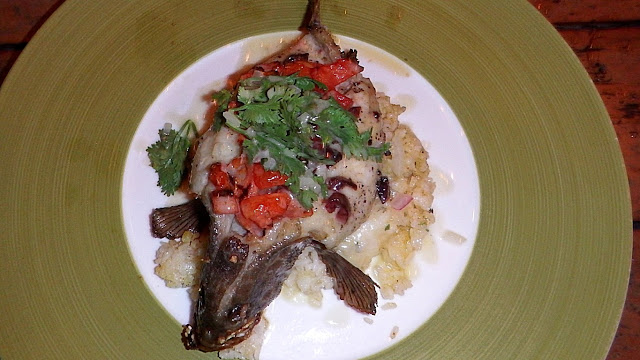 oven baked grouper (lapu-lapu) at Anzani Cebu