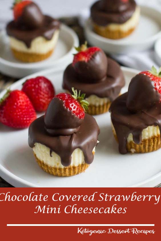 Chocolate Covered Strawberry Mini Cheesecakes