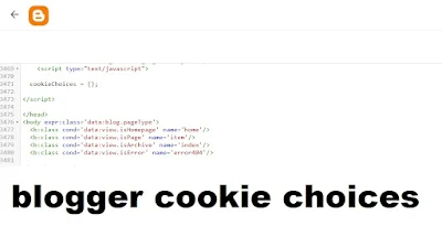 edit Blogger cookies notification