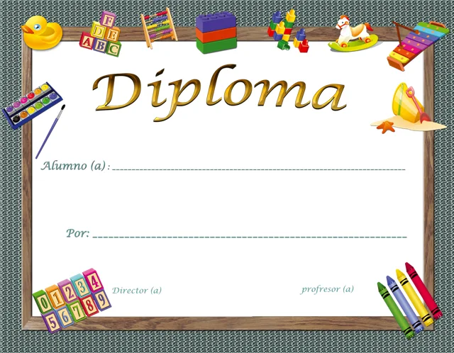 Plantillas de diplomas para parvularia y kindergarten gratis