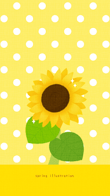 【ひまわり】夏の花のおしゃれでシンプルかわいいイラストスマホ壁紙/ホーム画面/ロック画面