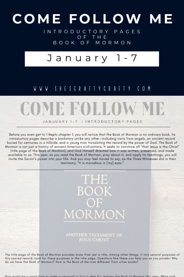 Come Follow Me Book of Mormon Introductory Pages Pinterest Pin.