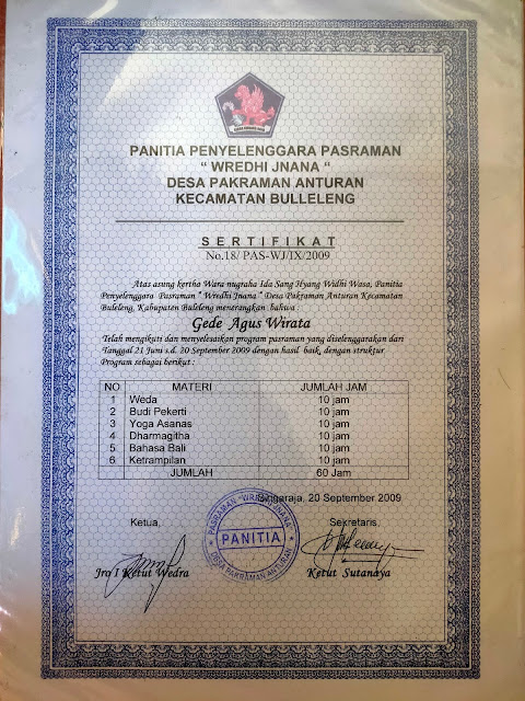 Sertifikat Pasraman