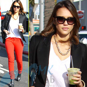 Celebrity Fitness tips Jessica Alba having Juice