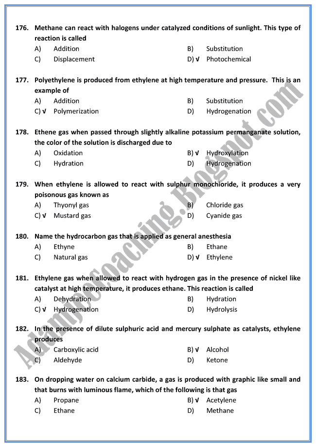 Chemistry Mcqs XII - All Chapters - 300 Mcqs