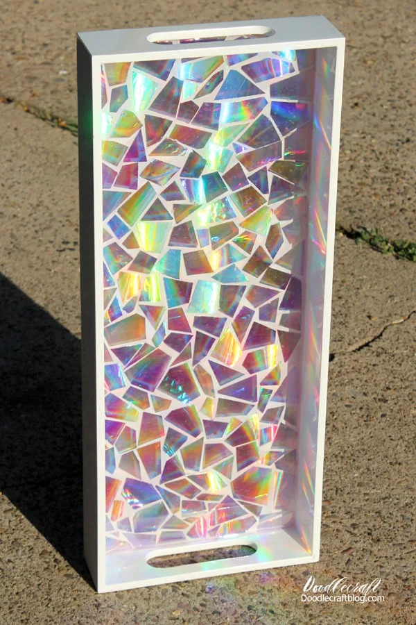 Isn't this mosaic tray incredible!  It's so shiny and sparkly!    If mixed properly, High Gloss resin is food safe, so this tray is perfect for decor or serving!