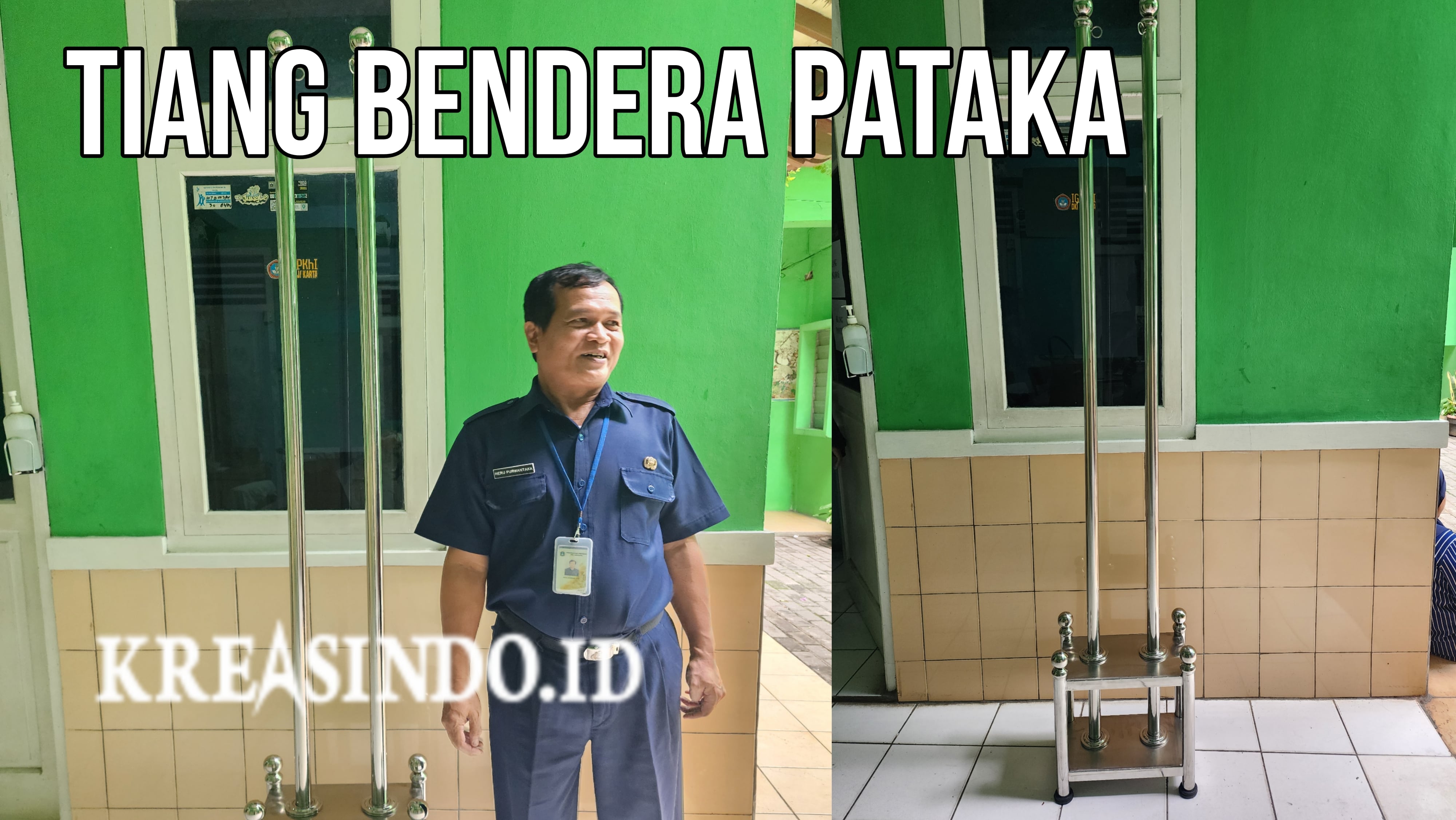 Tiang Bendera Pataka Stainless pesanan Bu Lisa di Cempaka Putih Jakarta