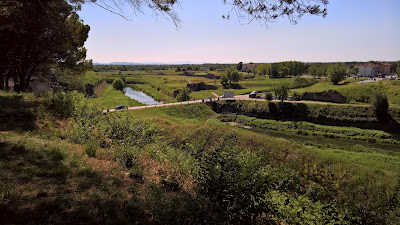 Palmanova: View southwest from the city wall near Porta Aquileia.