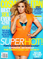 Demi Lovato hot in a tight orange dress and blue bra