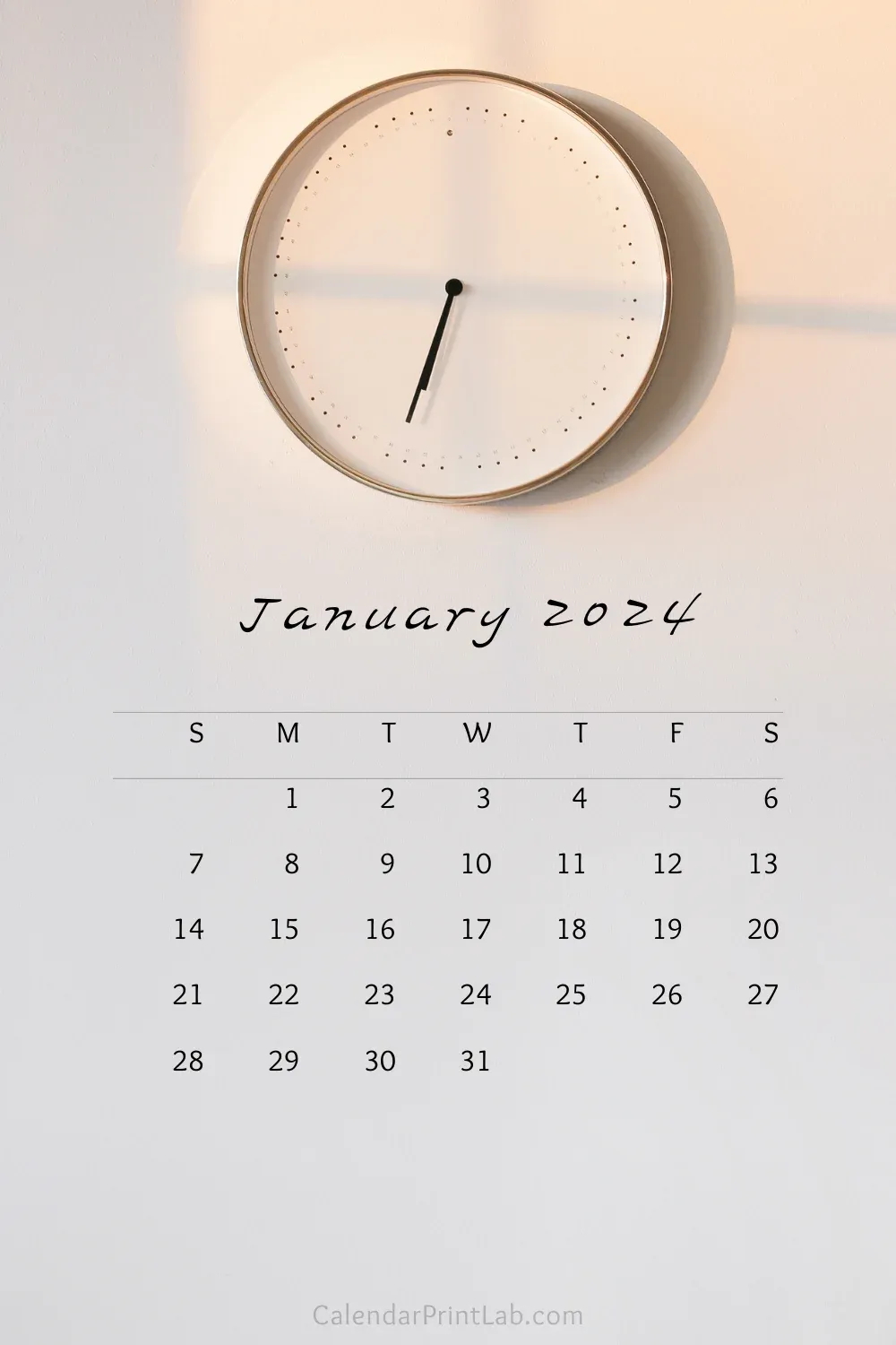 iPhone January 2024 Clock Wallpaper