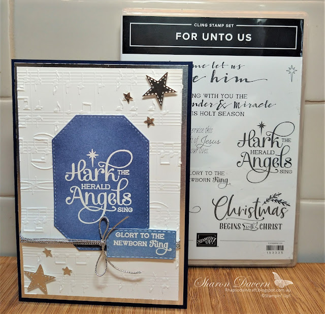 Rhapsody in Craft, Heart of Christmas, Christmas Cards, For Unto Us, Stitched Rectangle Dies, Stitched Star Dies, Hippo & Friends Dies, Merry Melody 3D, Blending Brushes, Simply elegant Trim, Stampin' Up