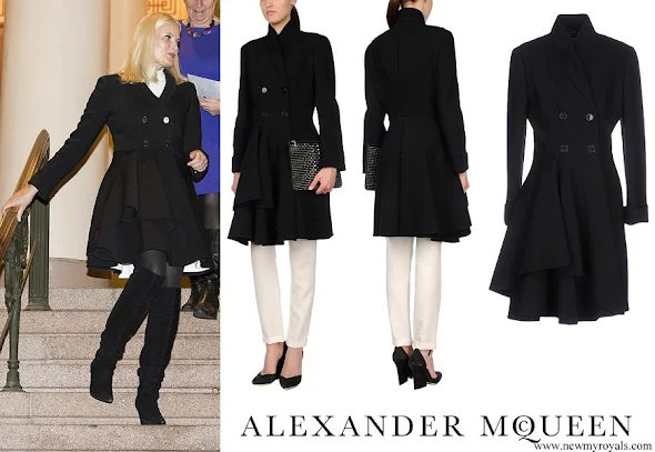 Crown Princess Mette-Marit wore Alexander Mcqueen Coat
