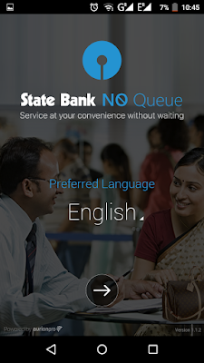 SBI NoQueue - Select Language