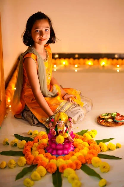 Best Photoshoot ideas for Diwali with Lakshmi Idol