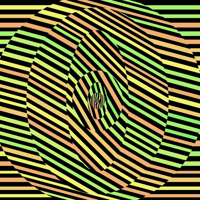 op art font of the letter O